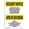 Signmission OSHA Security Sign, 12" Height, 18" Width, Aluminum, Restricted Area Not Assigned, Landscape OS-SN-A-1218-L-11641